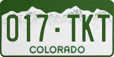CO license plate 017TKT
