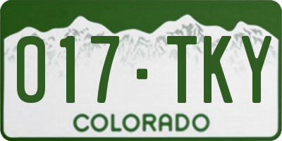 CO license plate 017TKY
