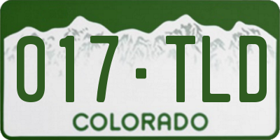 CO license plate 017TLD