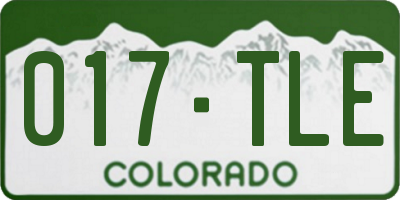 CO license plate 017TLE