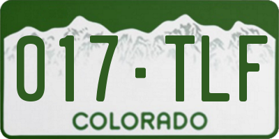 CO license plate 017TLF