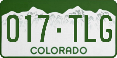 CO license plate 017TLG