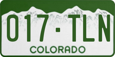 CO license plate 017TLN