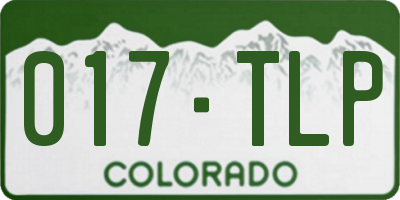 CO license plate 017TLP