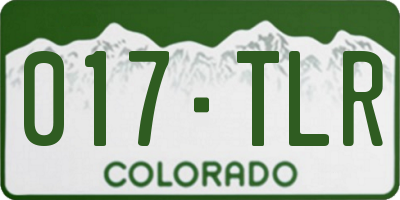 CO license plate 017TLR