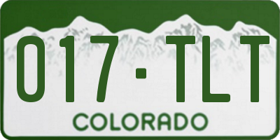 CO license plate 017TLT