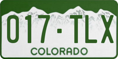 CO license plate 017TLX