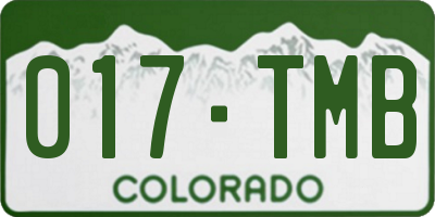 CO license plate 017TMB