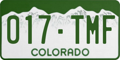CO license plate 017TMF