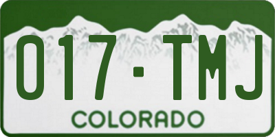 CO license plate 017TMJ