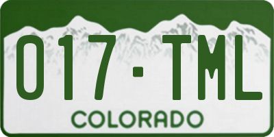 CO license plate 017TML
