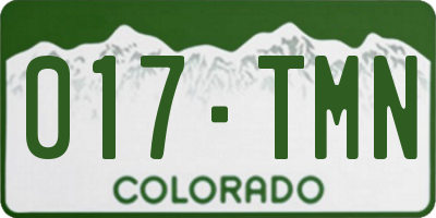 CO license plate 017TMN