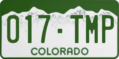 CO license plate 017TMP