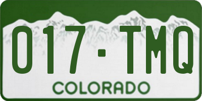 CO license plate 017TMQ