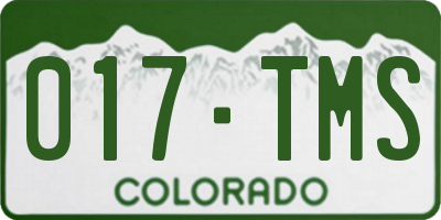 CO license plate 017TMS