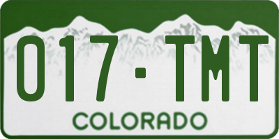 CO license plate 017TMT