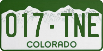 CO license plate 017TNE