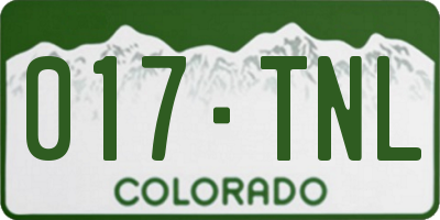 CO license plate 017TNL