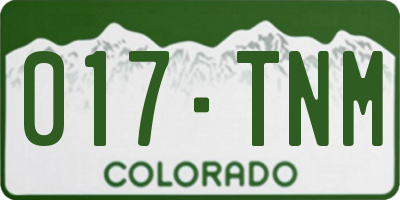 CO license plate 017TNM