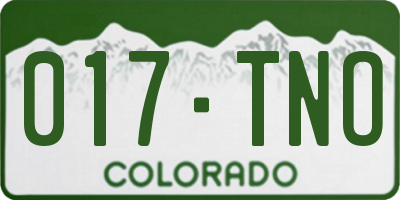 CO license plate 017TNO
