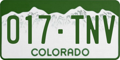 CO license plate 017TNV