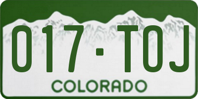 CO license plate 017TOJ