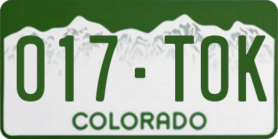 CO license plate 017TOK