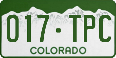 CO license plate 017TPC