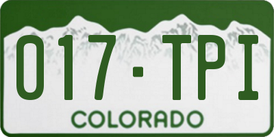CO license plate 017TPI
