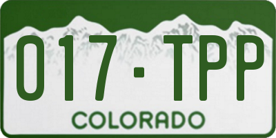 CO license plate 017TPP