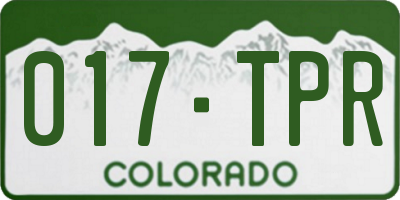 CO license plate 017TPR