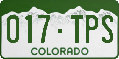 CO license plate 017TPS
