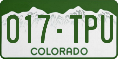 CO license plate 017TPU