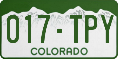 CO license plate 017TPY
