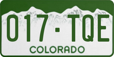 CO license plate 017TQE