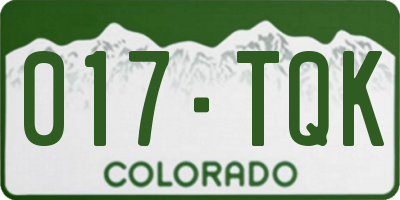 CO license plate 017TQK