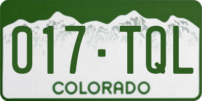CO license plate 017TQL