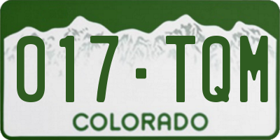 CO license plate 017TQM