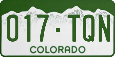 CO license plate 017TQN