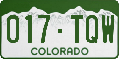 CO license plate 017TQW