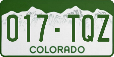 CO license plate 017TQZ