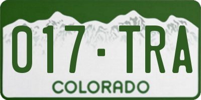 CO license plate 017TRA