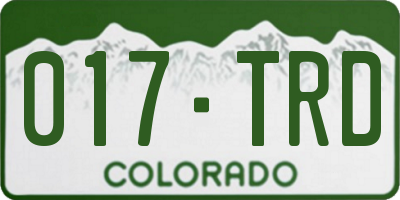 CO license plate 017TRD