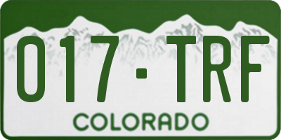 CO license plate 017TRF