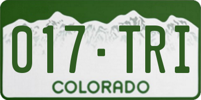 CO license plate 017TRI