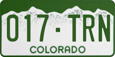 CO license plate 017TRN