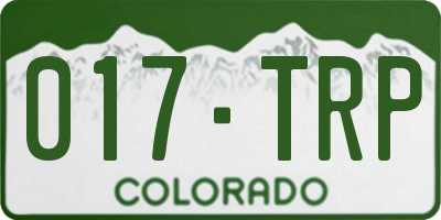 CO license plate 017TRP
