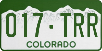 CO license plate 017TRR