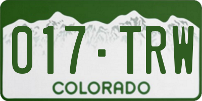 CO license plate 017TRW