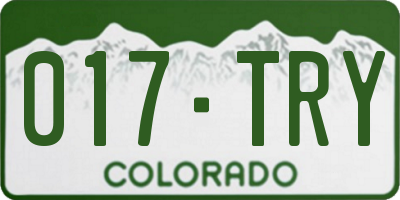 CO license plate 017TRY
